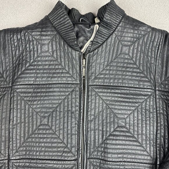 Vintage Max USA Leather Jacket Embroidered Patterned Design Hip Hop Y2K 90s XXL - Picture 2 of 16